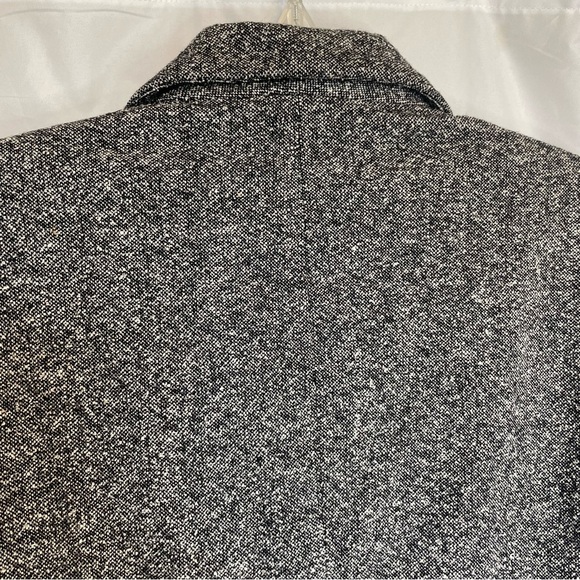 TALBOTS Women’s Italian Gray Silk Wool Tweed Blazer Jacket Size 4 - Picture 13 of 14